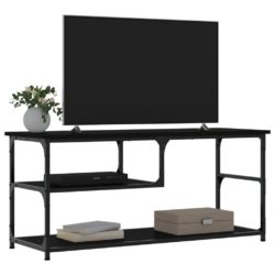 TV-benk svart 103x38x46,5 cm konstruert tre og stål