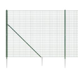 Nettinggjerde med stolpespyd grønn 1,6×10 m