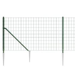 vidaXL Nettinggjerde med stolpespyd grønn 0,8×10 m