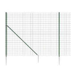 Nettinggjerde med stolpespyd grønn 1,4×10 m
