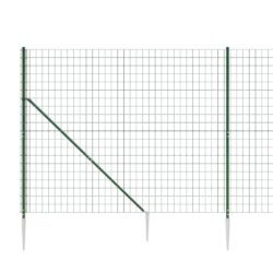 Nettinggjerde med stolpespyd grønn 2×10 m