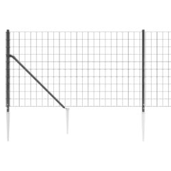 vidaXL Nettinggjerde med stolpespyd 1×10 m antrasitt