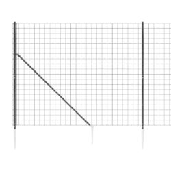 vidaXL Nettinggjerde med stolpespyd antrasitt 2,2×10 m