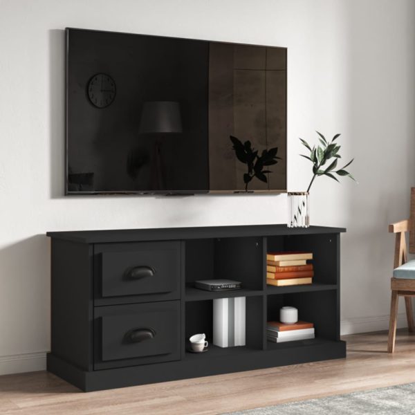 TV-benk svart 102×35,5×47,5 cm konstruert tre