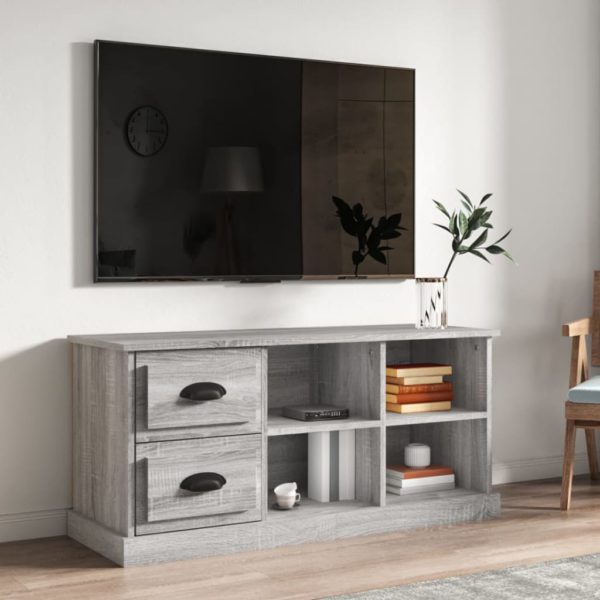 TV-benk grå sonoma 102×35,5×47,5 cm konstruert tre