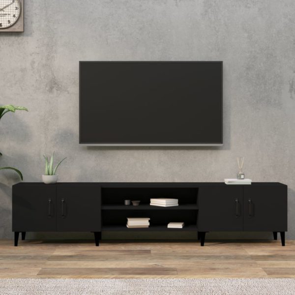 TV-benk svart 180×31,5×40 cm konstruert tre