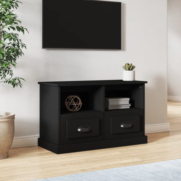 vidaXL TV-benk svart 80x35x50 cm konstruert tre
