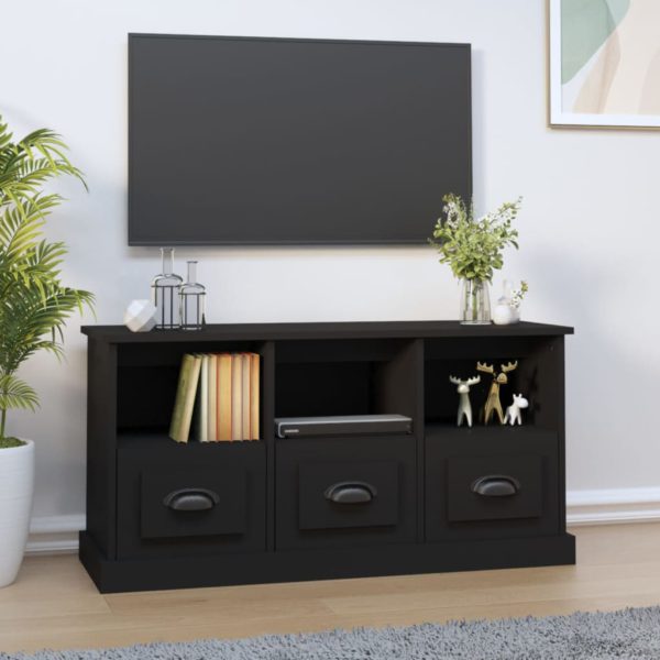 vidaXL TV-benk svart 100x35x50 cm konstruert tre
