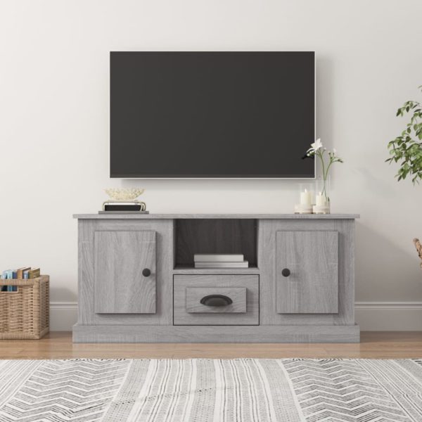 vidaXL TV-benk grå sonoma 100×35,5×45 cm konstruert tre
