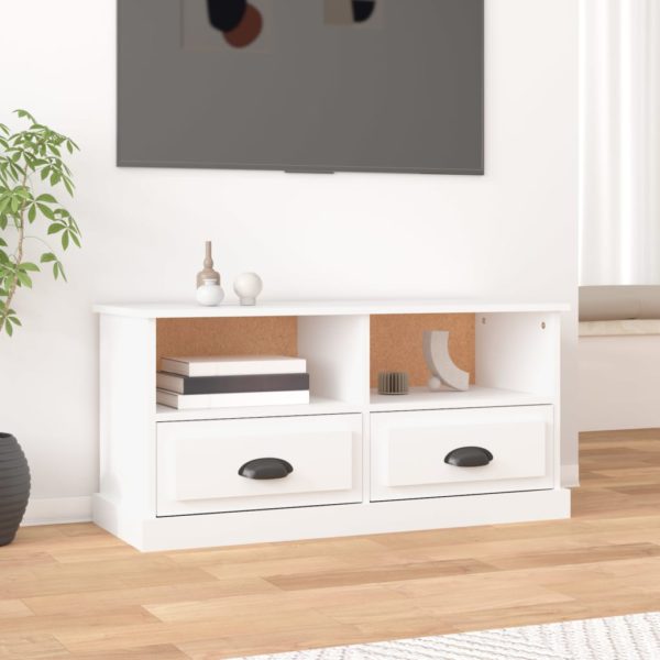 TV-benk hvit 93×35,5×45 cm konstruert tre