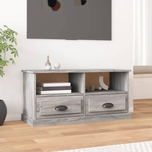TV-benk grå sonoma 93×35,5×45 cm konstruert tre