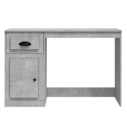 Skrivebord med skuff betonggrå 115x50x75 cm konstruert tre