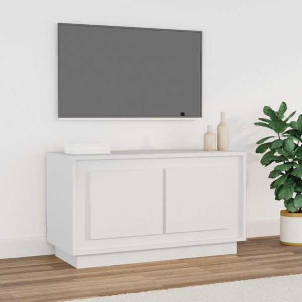 TV-benk hvit 80x35x45 cm konstruert tre