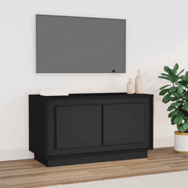 vidaXL TV-benk svart 80x35x45 cm konstruert tre