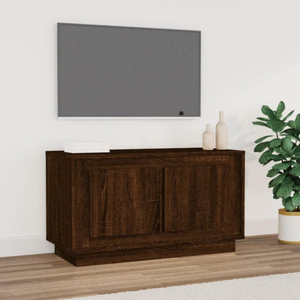 TV-benk brun eik 80x35x45 cm konstruert tre