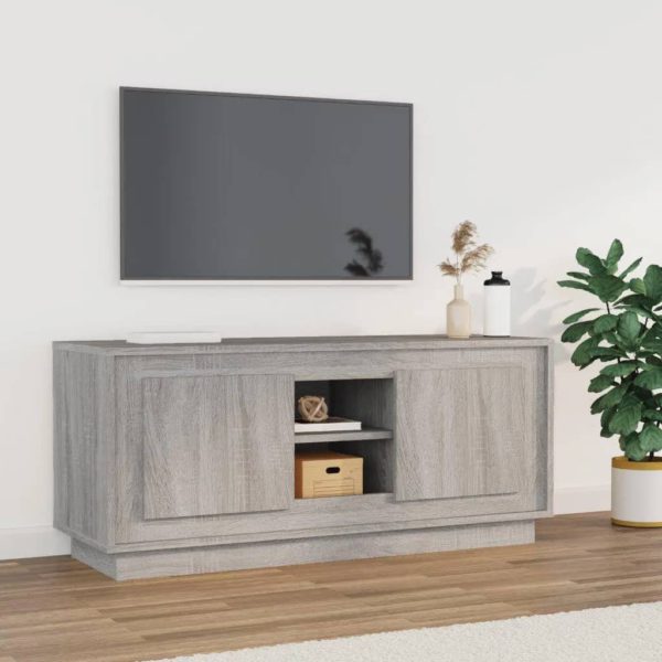 vidaXL TV-benk grå sonoma 102x35x45 cm konstruert tre