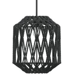 Lampeskjerm svart Ø23×28 cm jern og papir