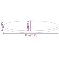 vidaXL Bordplate 70x35x2,5 cm heltre furu oval