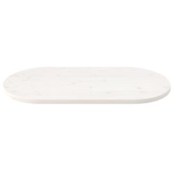 Bordplate hvit 90x45x2,5 cm heltre furu oval