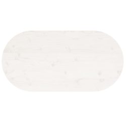 Bordplate hvit 90x45x2,5 cm heltre furu oval