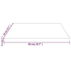 Bordplate hvit 50x50x2,5 cm heltre furu rektangulær
