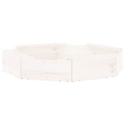 Sandkasse med seter hvit åttekantet heltre furu