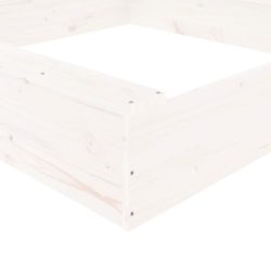 Sandkasse med seter hvit firkantet heltre furu