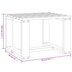 vidaXL Hagebord grå 40x38x28,5 cm heltre furu