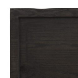 Bordplate mørkegrå 100x40x6 cm behandlet eik naturlig kant