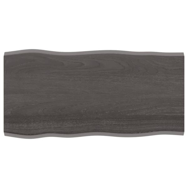 vidaXL Bordplate mørkegrå 100x50x2 cm behandlet eik naturlig kant