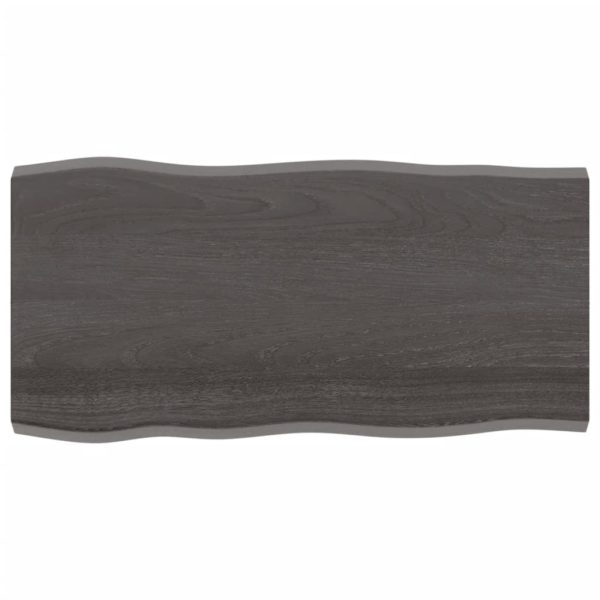 vidaXL Bordplate mørkegrå 100x50x4 cm behandlet eik naturlig kant