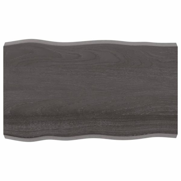 vidaXL Bordplate mørkegrå 100x60x6 cm behandlet eik naturlig kant