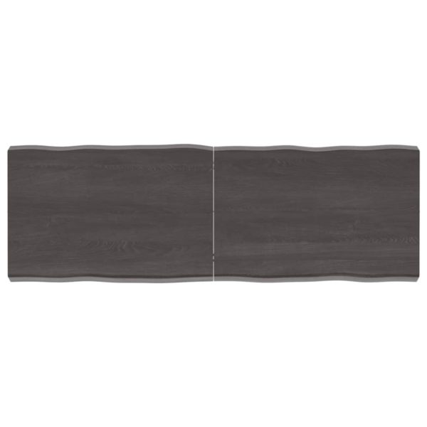 vidaXL Bordplate mørkegrå 120x40x6 cm behandlet eik naturlig kant