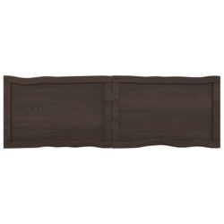 Bordplate mørkegrå 120x40x6 cm behandlet eik naturlig kant