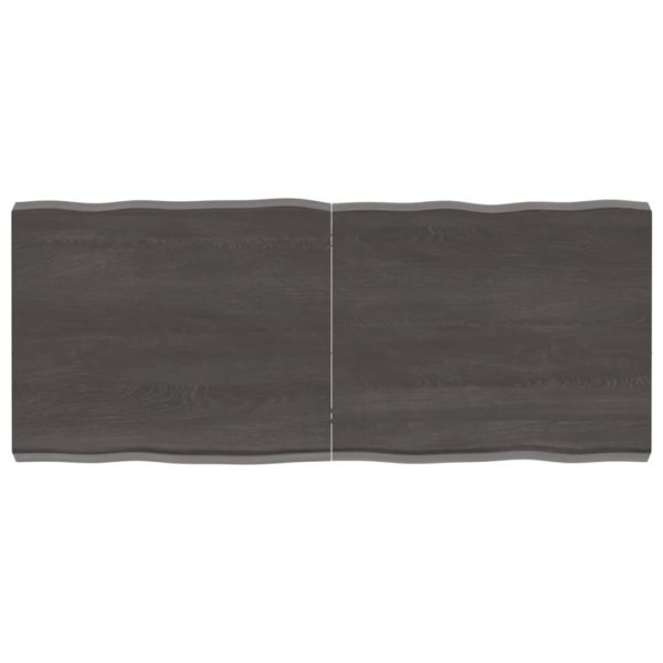 vidaXL Bordplate mørkegrå 120x50x6 cm behandlet eik naturlig kant