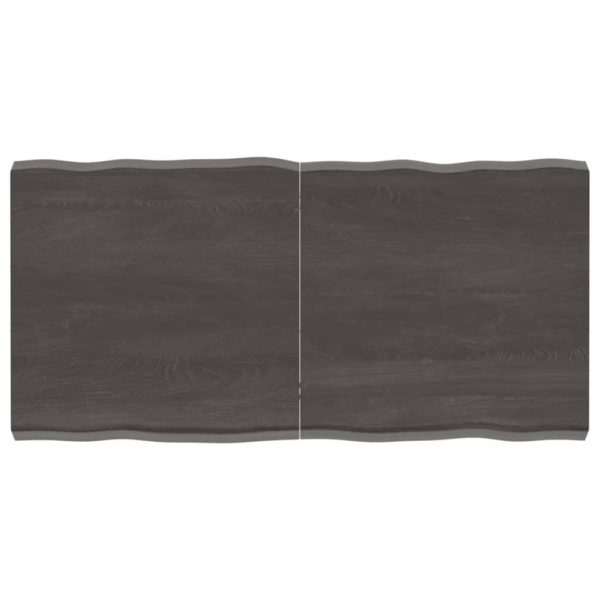 vidaXL Bordplate mørkegrå 120x60x6 cm behandlet eik naturlig kant