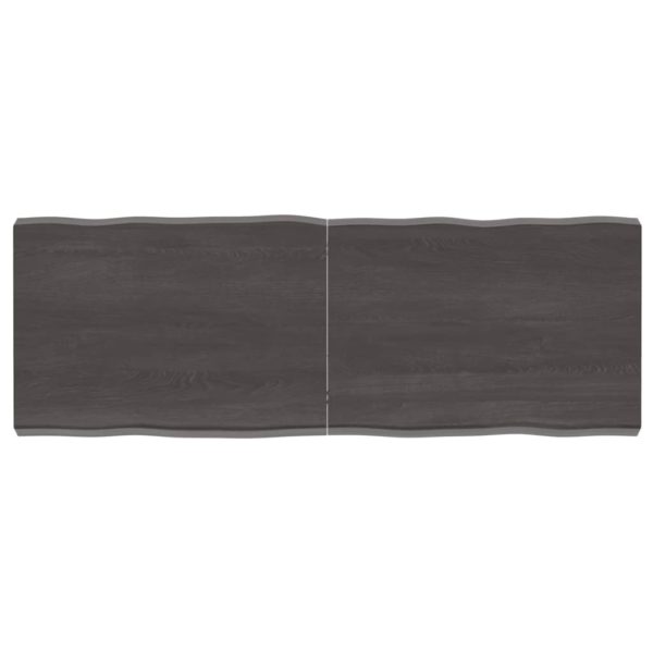 vidaXL Bordplate mørkegrå 140x50x6 cm behandlet eik naturlig kant