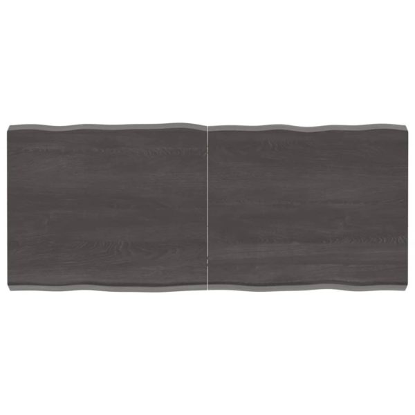 vidaXL Bordplate mørkegrå 140x60x6 cm behandlet eik naturlig kant