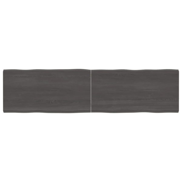vidaXL Bordplate mørkegrå 160x40x4 cm behandlet eik naturlig kant
