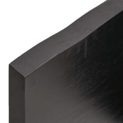 Bordplate mørkegrå 160x40x4 cm behandlet eik naturlig kant