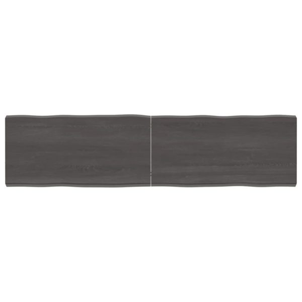 vidaXL Bordplate mørkegrå 160x40x6 cm behandlet eik naturlig kant