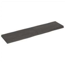 Bordplate mørkegrå 160x40x6 cm behandlet eik naturlig kant