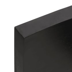 Bordplate mørkegrå 160x40x6 cm behandlet eik naturlig kant