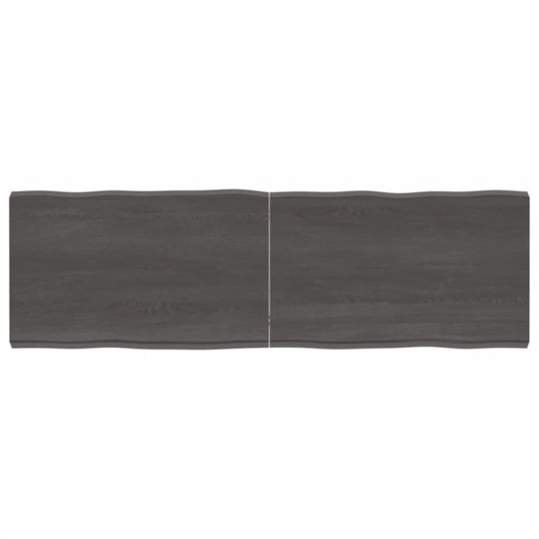 vidaXL Bordplate mørkegrå 160x50x6 cm behandlet eik naturlig kant