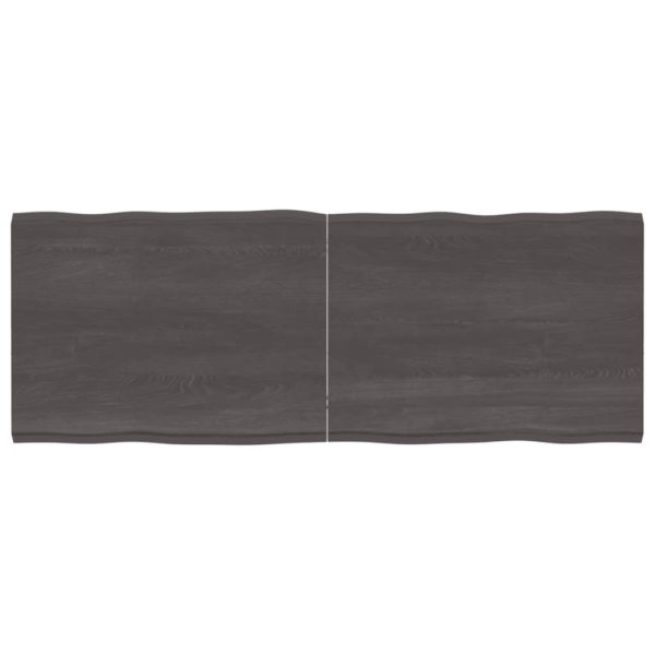 vidaXL Bordplate mørkegrå 160x60x4 cm behandlet eik naturlig kant