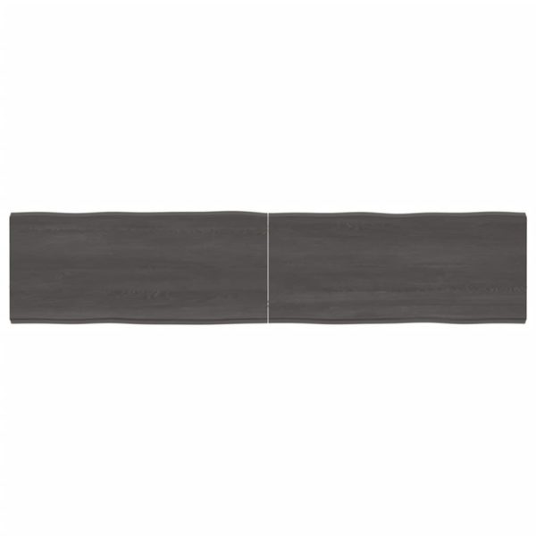 vidaXL Bordplate mørkegrå 180x40x4 cm behandlet eik naturlig kant