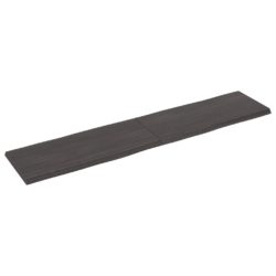 Bordplate mørkegrå 180x40x4 cm behandlet eik naturlig kant