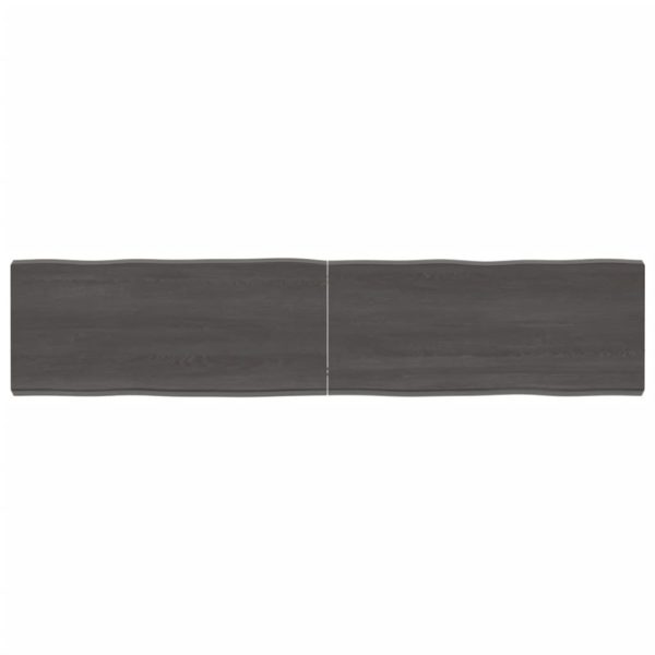 vidaXL Bordplate mørkegrå 180x40x6 cm behandlet eik naturlig kant