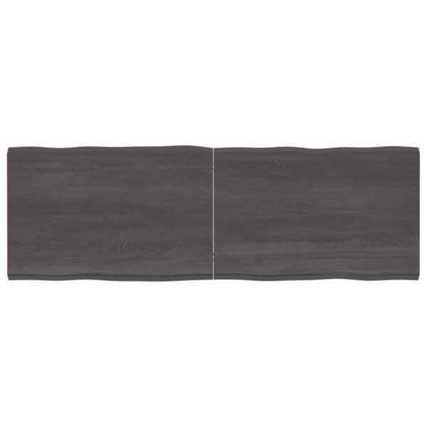 vidaXL Bordplate mørkegrå 180x60x4 cm behandlet eik naturlig kant