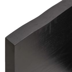 Bordplate mørkegrå 200x60x4 cm behandlet eik naturlig kant